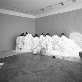 Santiago Sierra, POLYURETHANE SPRAYED ON THE BACKS OF 10 WORKERS, Lisson Gallery London, U.K., July 2004